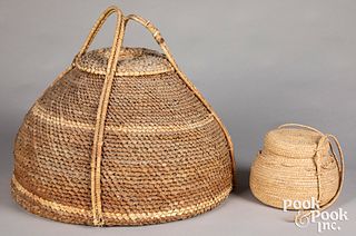 Large Seminole Indian woven lidded basket