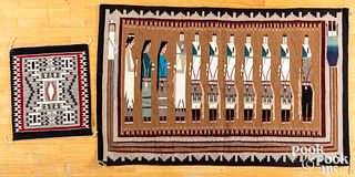 Navajo Yei weaving, etc.