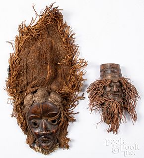 Three Democratic Republic of Congo Chokwe masks