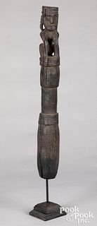 Timor carved wood post