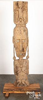 Timor carved wood guardian figure
