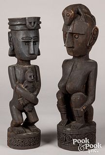 Pair of Timor carved figures