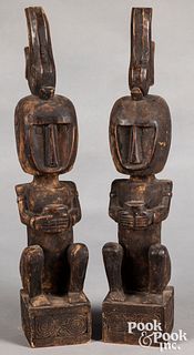 Timor carved seated guardian spirit figures