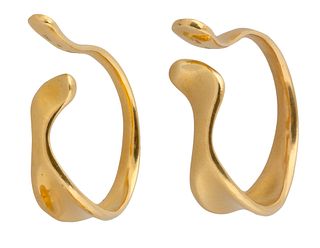18KT GOLD CLIP ON EARRINGS, ELSA PERETTI FOR TIFFANY AND CO., CIRCA 1970 