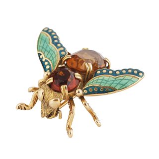 JEWELED INSECT BROOCH