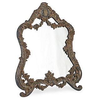 FRENCH SILVER PLATE TOILET MIRROR