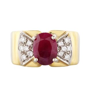 GOLD RING WITH RUBY