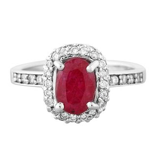 2.52CT RUBY SET IN 14K SILVER RING