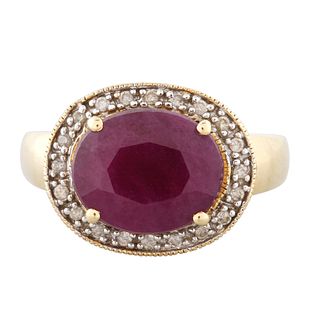 RUBY SET IN 14KT GOLD RING