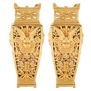 A PAIR OF CONTINENTAL ORMOLU VASES, 19TH CENTURY