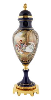 A FRENCH ORMOLU-MOUNTED SEVRES STYLE PORCELAIN VASE, LUCA, LATE 19TH-EARLY 20TH CENTURY