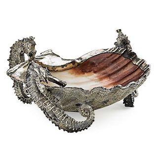 CARL SCHON STERLING MOUNTED SHELL DISH