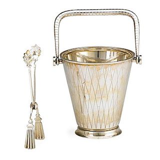 GEORG JENSEN STERLING MINI ICE BUCKET WITH TONGS