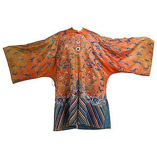 CHINESE EMBROIDERED SILK COURT ROBE
