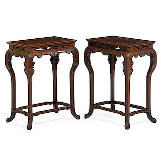 PAIR OF CHINESE HUANGHUALI SIDE TABLES