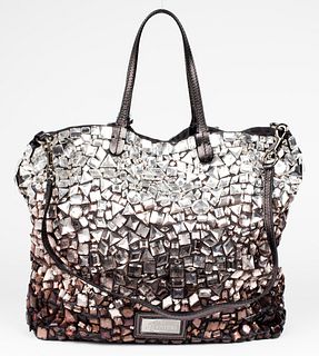 Valentino Ombre Stone Embellished Roundabout Tote
