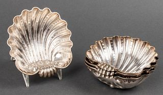 Italian Sterling Silver Shell Form Dishes, 4