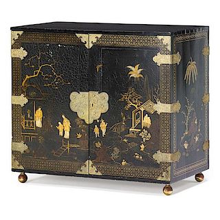 CHINESE BLACK LACQUER CABINET