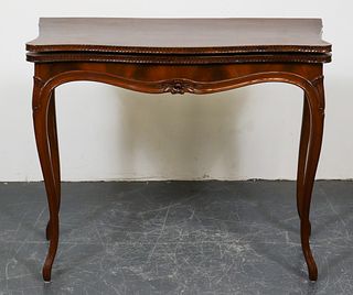 French Louis XV Style Flip Top Inlaid Game Table