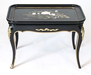 Italian Pietra Dura & Gilt Bronze Side Table