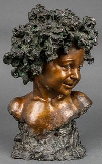 Alexander Zeitlin Bronze Bust Of A Young Man