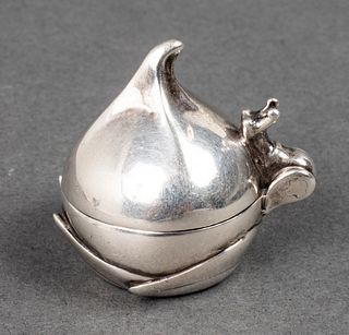 Sterling Silver Pillbox With Snail Detail