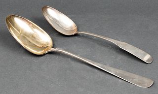 Danish Silver Monumental Serving Spoons, 2