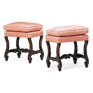 PAIR OF BAROQUE STYLE WALNUT BENCHES