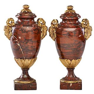 PAIR OF BRONZE MOUNTED CASSOLETTES
