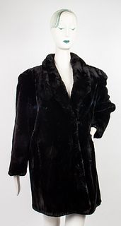 Christian Dior Black Faux Fur Coat