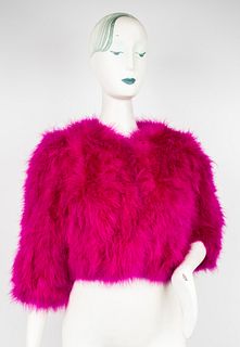 Reiss Pink Turkey Feather Coat
