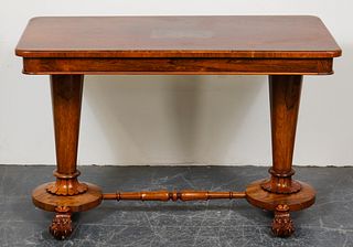 Antique Double Pedestal Claw Foot Console Table