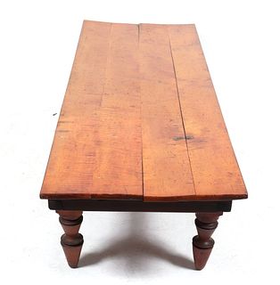 Provincial Long Wooden Low Table, Vintage