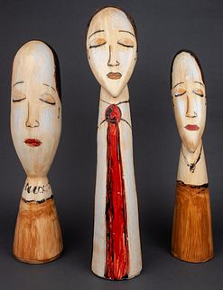 Outsider / Folk Art Mexican Busts Of Ladies, 3