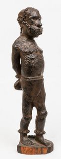 African Carved Wood "Bound Slave" Sculpture