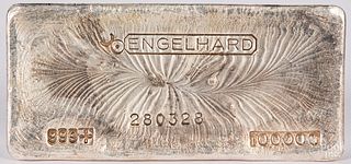 Englehard 100 ozt. fine silver bar.