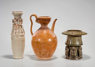 Group of Three Chinese Glazed Ceramics