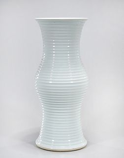 Chinese White Glazed Porcelain Gu-Form Vase