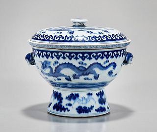 Chinese Blue and White Covered Container