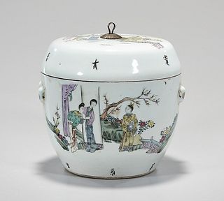 Chinese Painted Porcelain Covered Jar