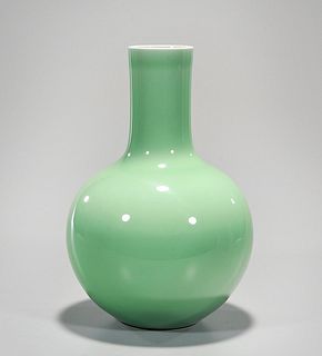 Chinese Green Glazed Porcelain Globular Vase