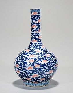 Chinese Blue and Red Glazed Porcelain Vase