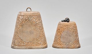 Two Chinese Gilt Ceramic Bells