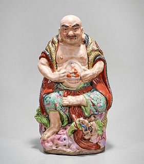 Chinese Enameled Porcelain Lohan