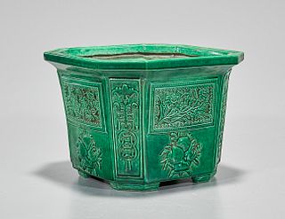 Chinese Green Glazed Pottery Planter