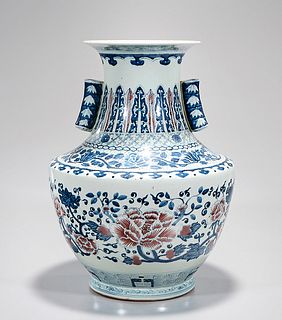 Chinese Blue, Red and White Porcelain Vase