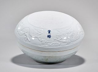 Chinese White Porcelain Covered Box