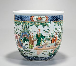 Chinese Enameled and Painted Porcelain Jardinere