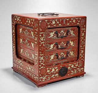 Chinese Set of Lacquered Stacking Boxes