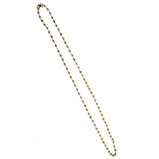 Faceted colored diamond bead, 18k gold necklace